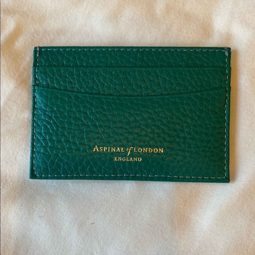 Limited Edition Aston Martin Formula One Aspinal of London Teal Card Holder - Picture 3 of 9